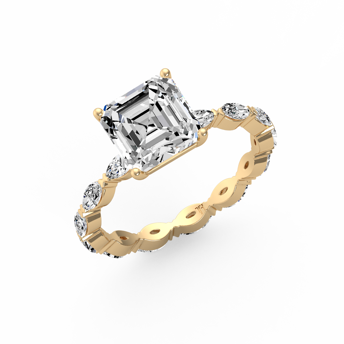 Asscher 3ct Signature Ring R-156