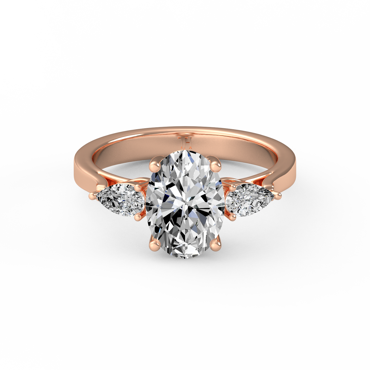 Oval 2ct Three Stone Ring R-185