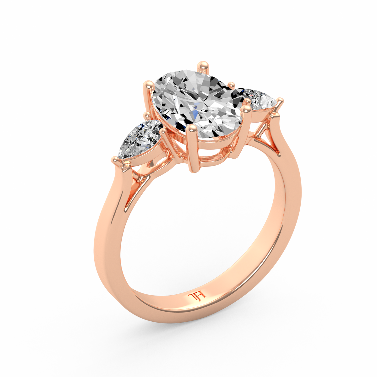 Oval 2ct Three Stone Ring R-185