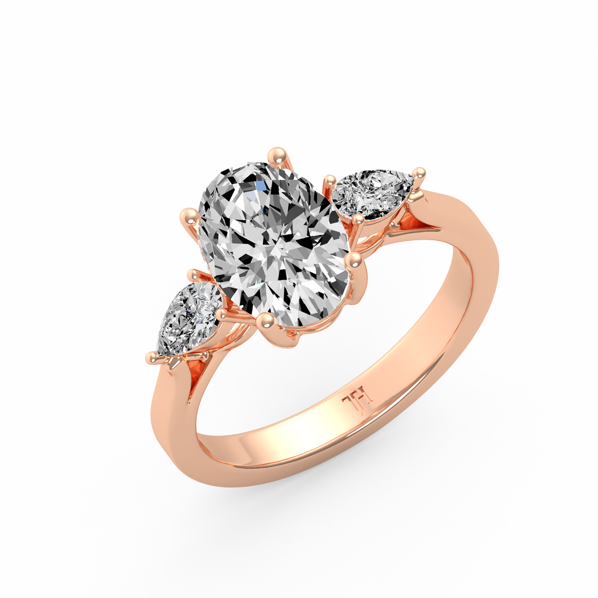 Oval 2ct Three Stone Ring R-185