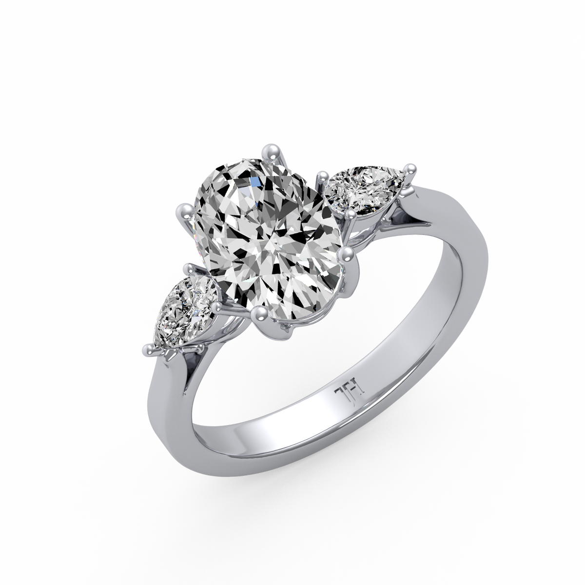 Oval 2ct Three Stone Ring R-185