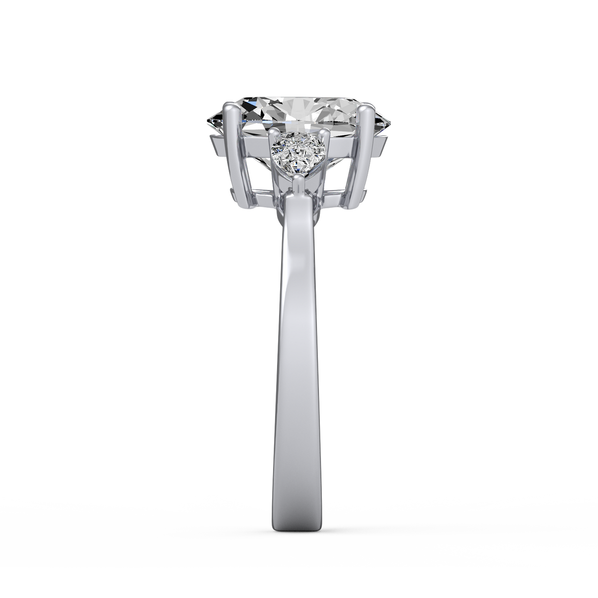 Oval 2ct Three Stone Ring R-185