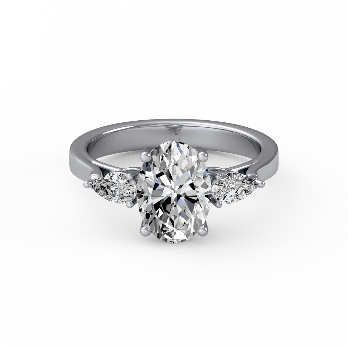 Oval 2ct Three Stone Ring R-185