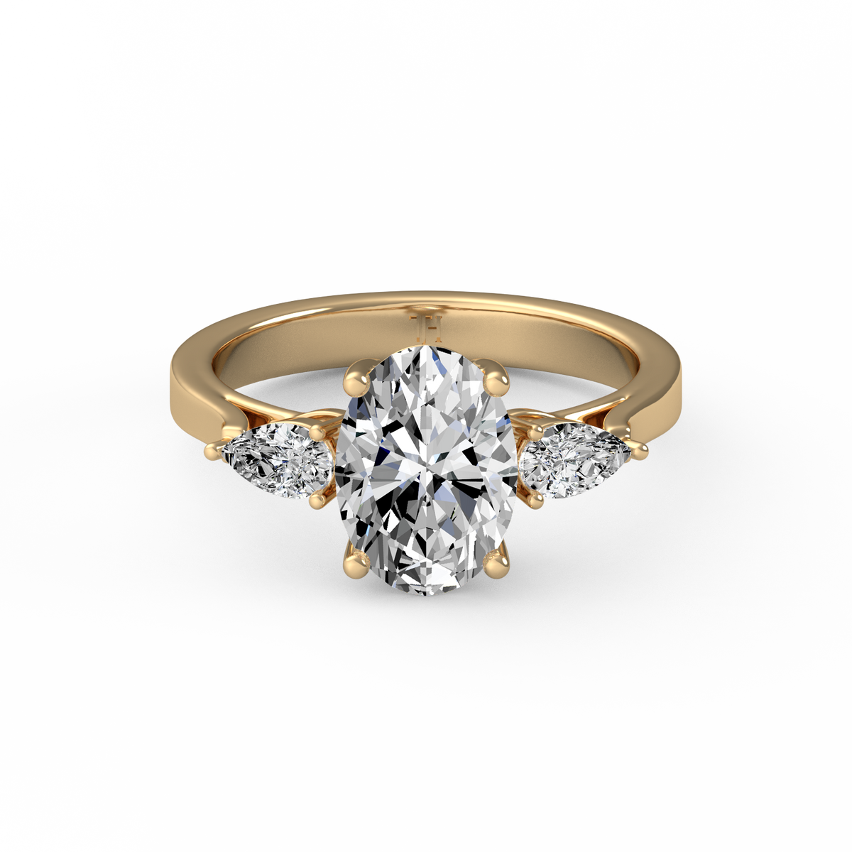 Oval 2ct Three Stone Ring R-185