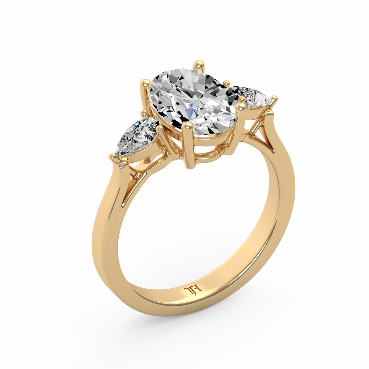 Oval 2ct Three Stone Ring R-185