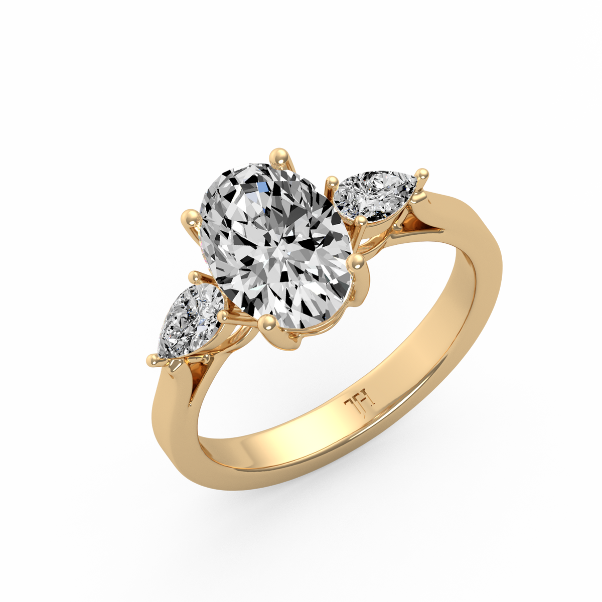 Oval 2ct Three Stone Ring R-185