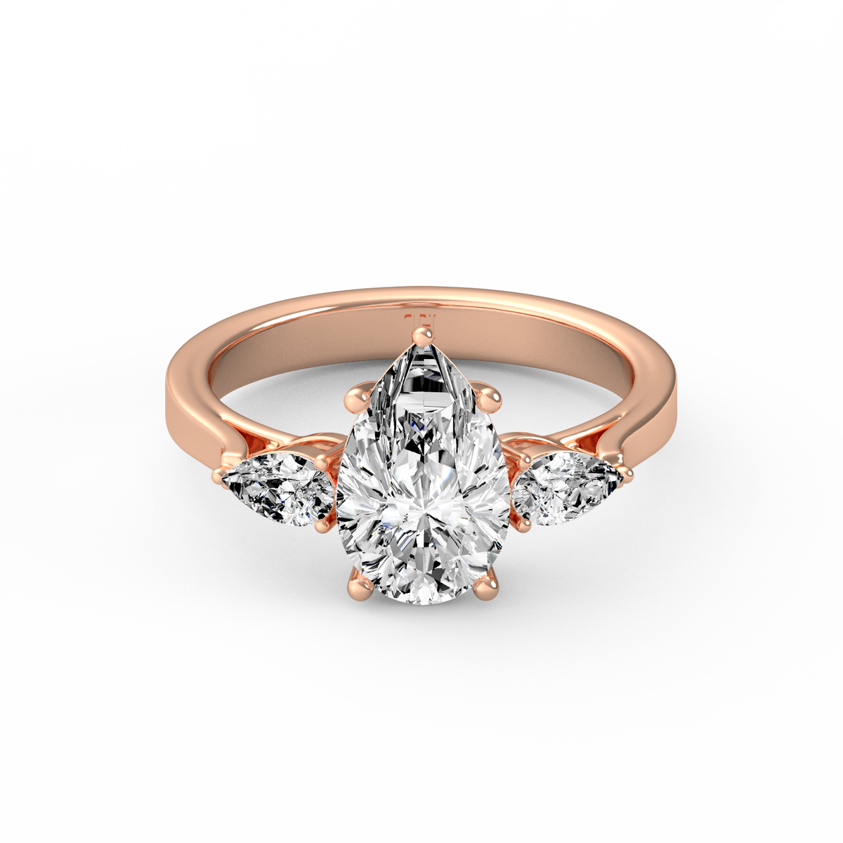 Pear 2ct Three Stone Ring R-195