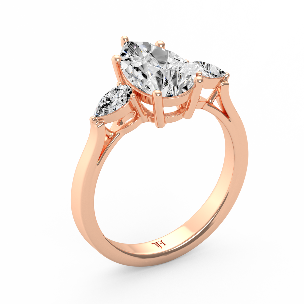 Pear 2ct Three Stone Ring R-195