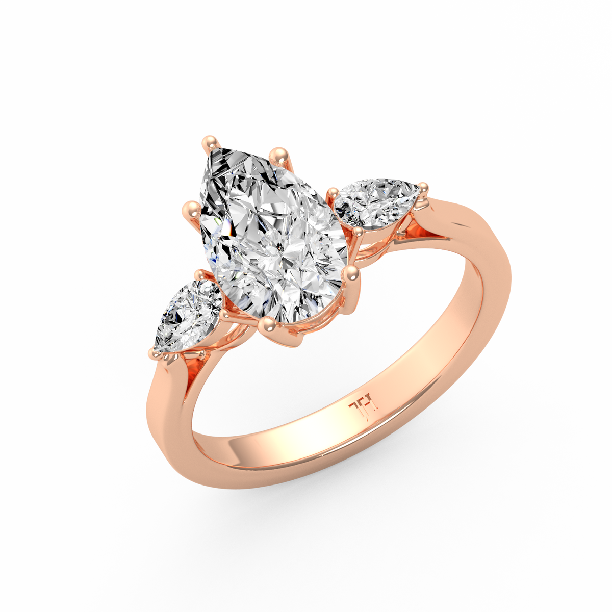 Pear 2ct Three Stone Ring R-195