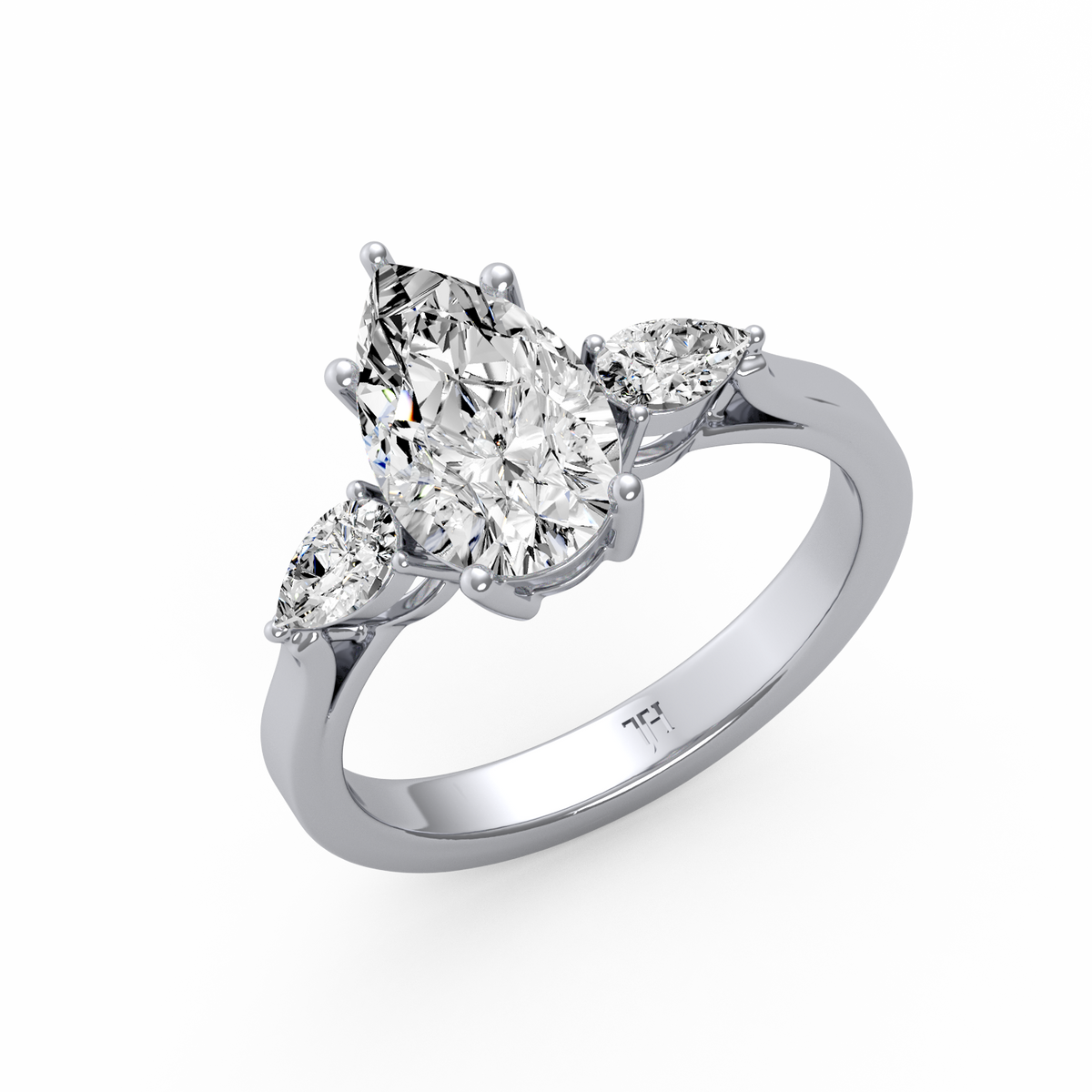 Pear 2ct Three Stone Ring R-195