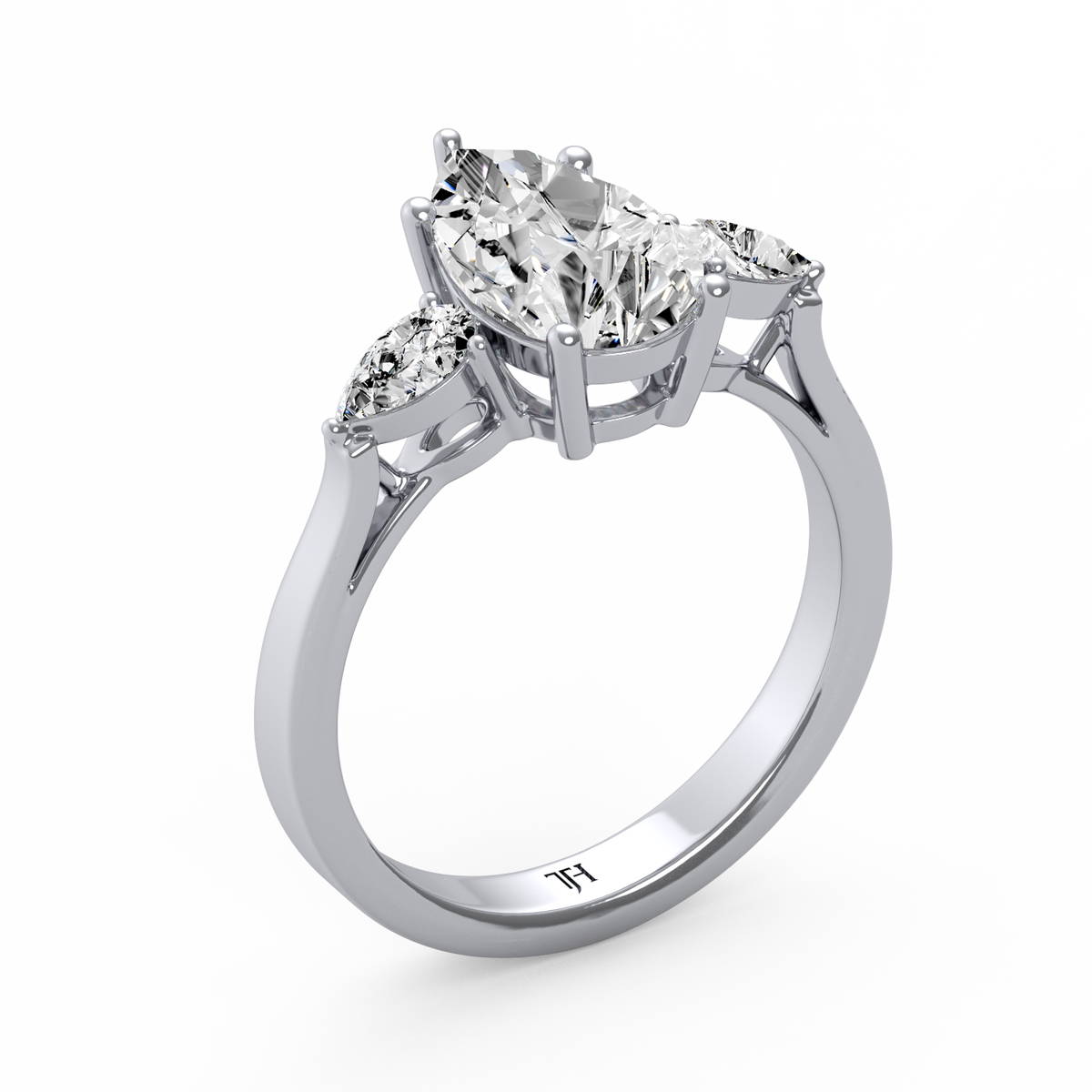 Pear 2ct Three Stone Ring R-195