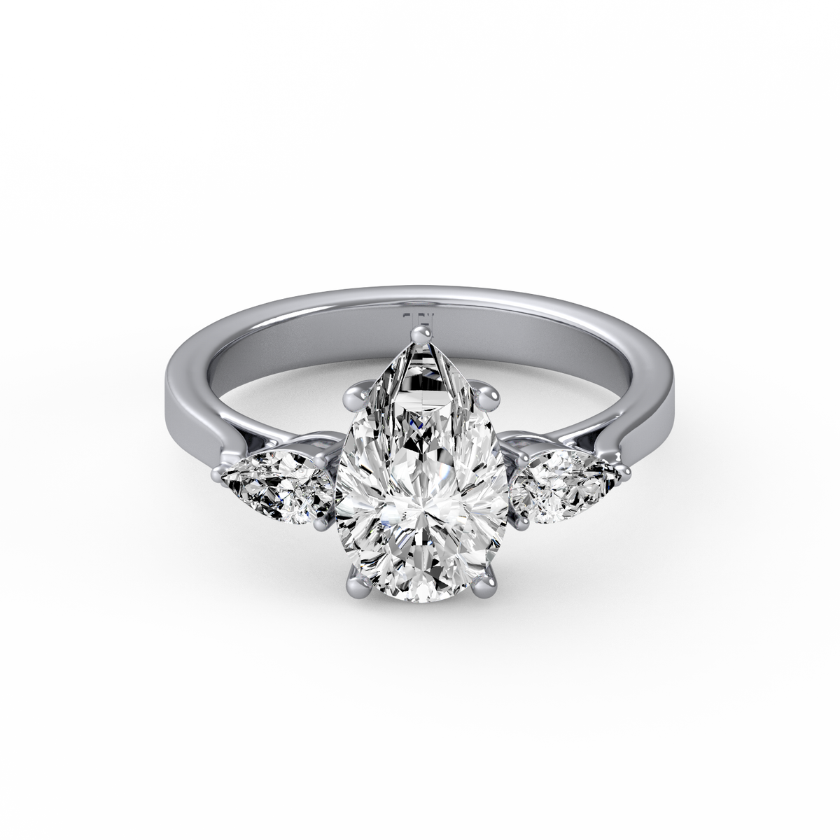 Pear 2ct Three Stone Ring R-195