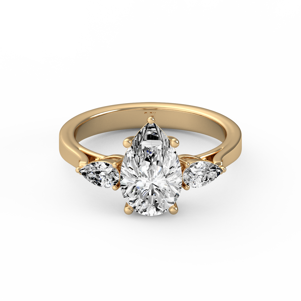 Pear 2ct Three Stone Ring R-195