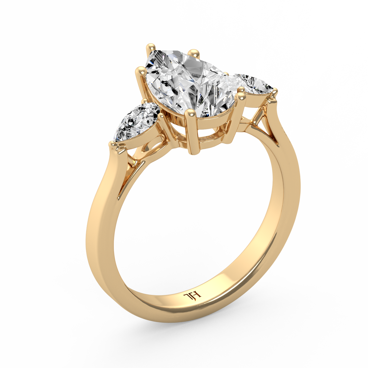 Pear 2ct Three Stone Ring R-195