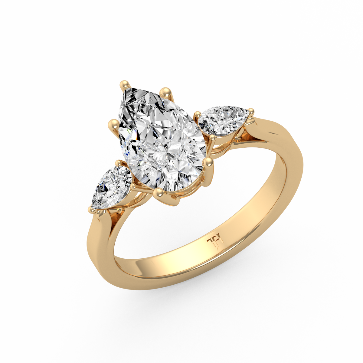 Pear 2ct Three Stone Ring R-195