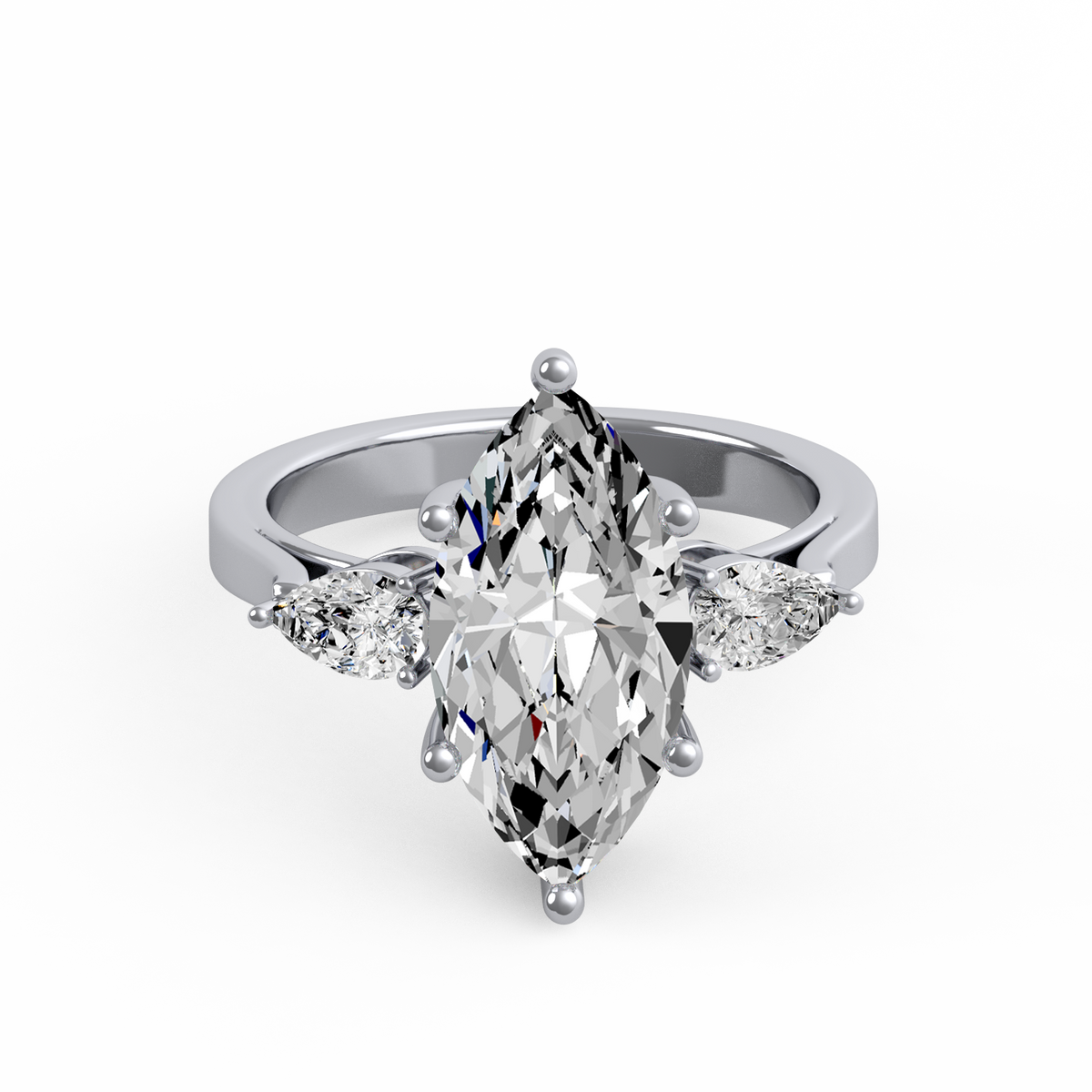 Marquise 2ct Three Stone Ring R-203