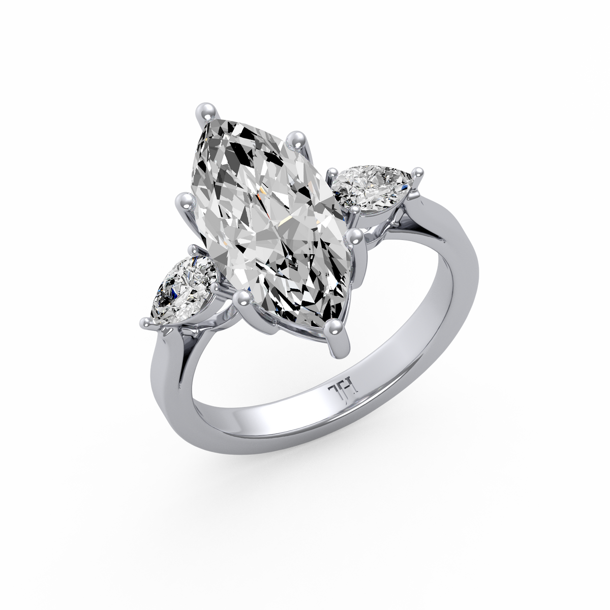 Marquise 2ct Three Stone Ring R-203