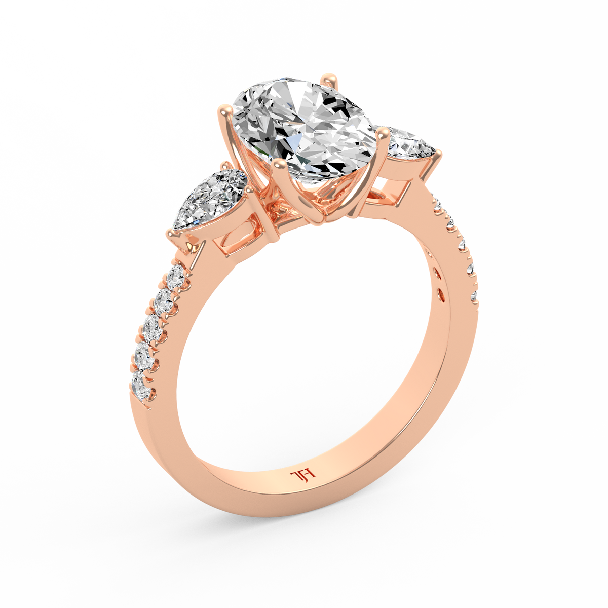 Oval 2ct Three Stone Ring R-267