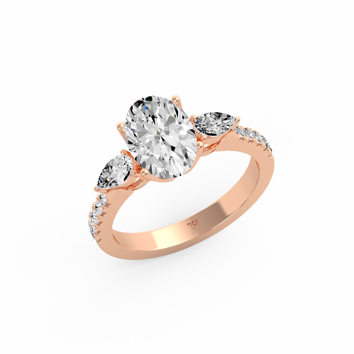 Oval 2ct Three Stone Ring R-267