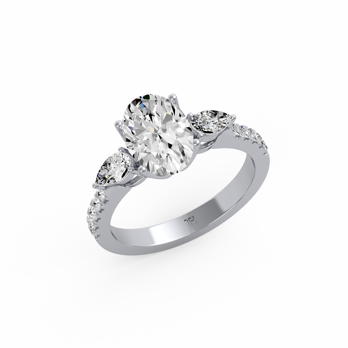 Oval 2ct Three Stone Ring R-267