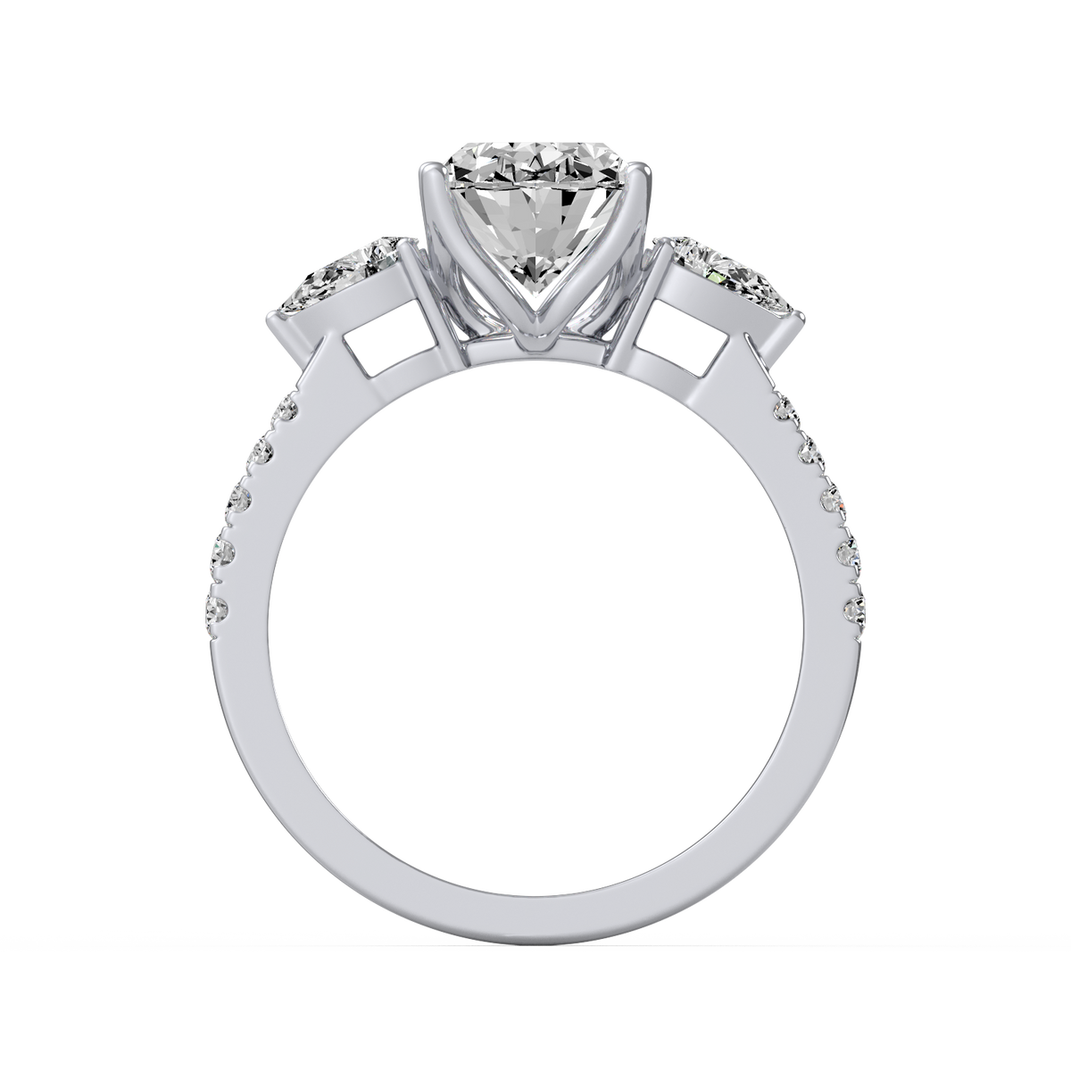 Oval 2ct Three Stone Ring R-267