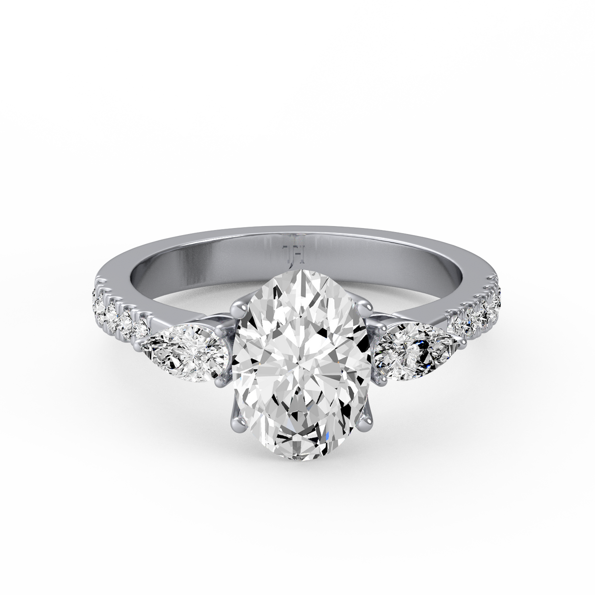 Oval 2ct Three Stone Ring R-267