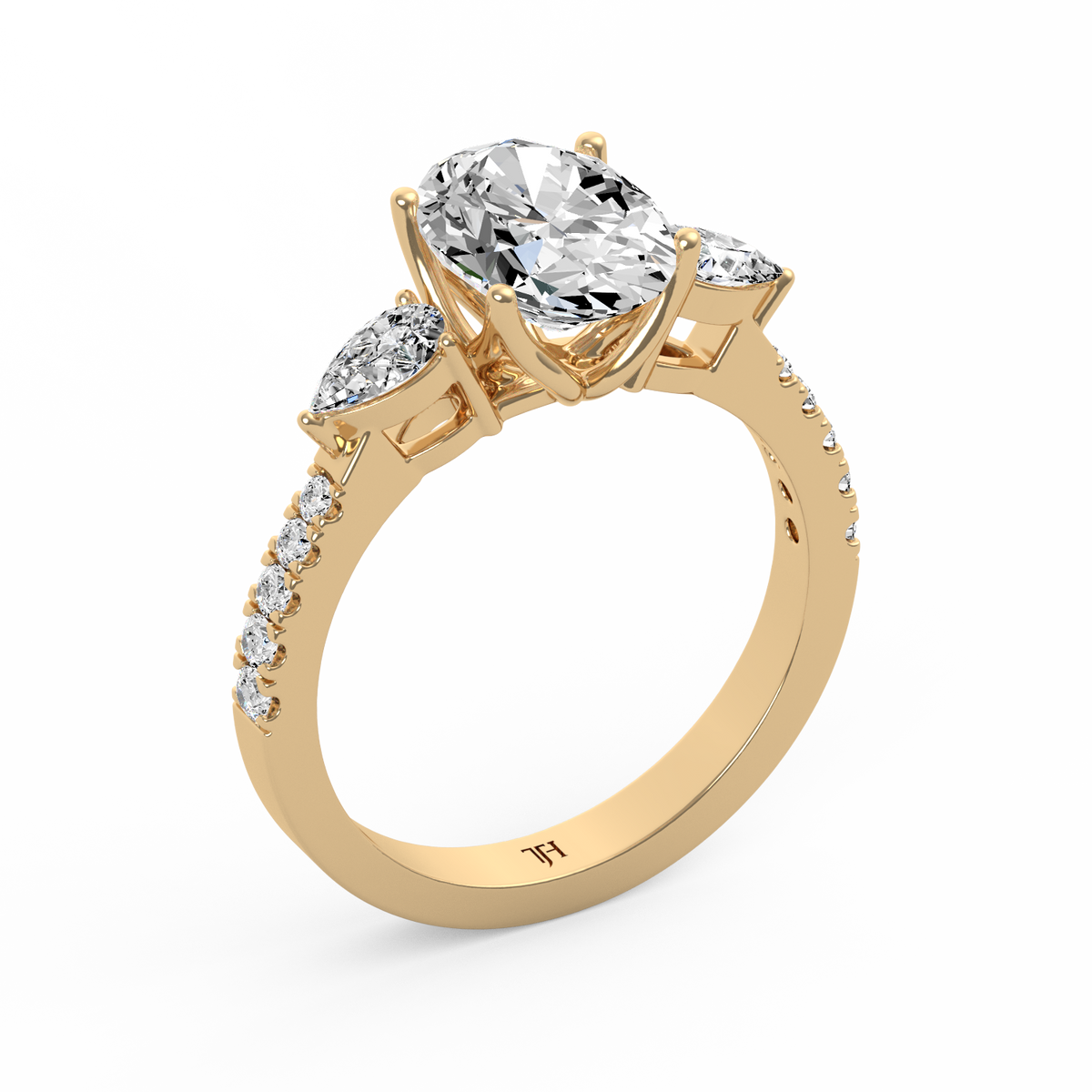 Oval 2ct Three Stone Ring R-267