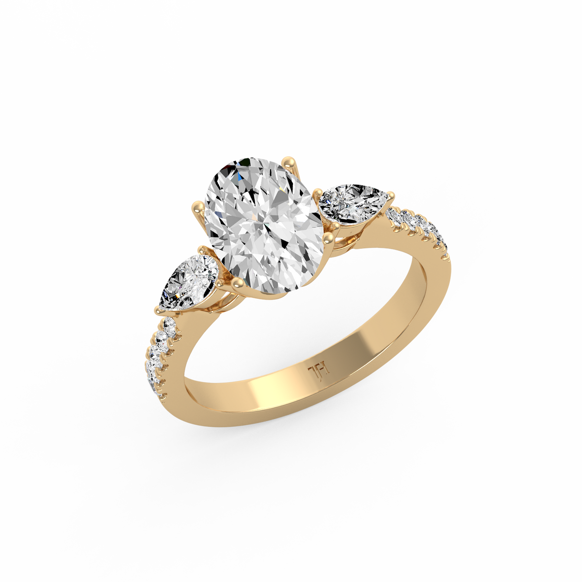 Oval 2ct Three Stone Ring R-267