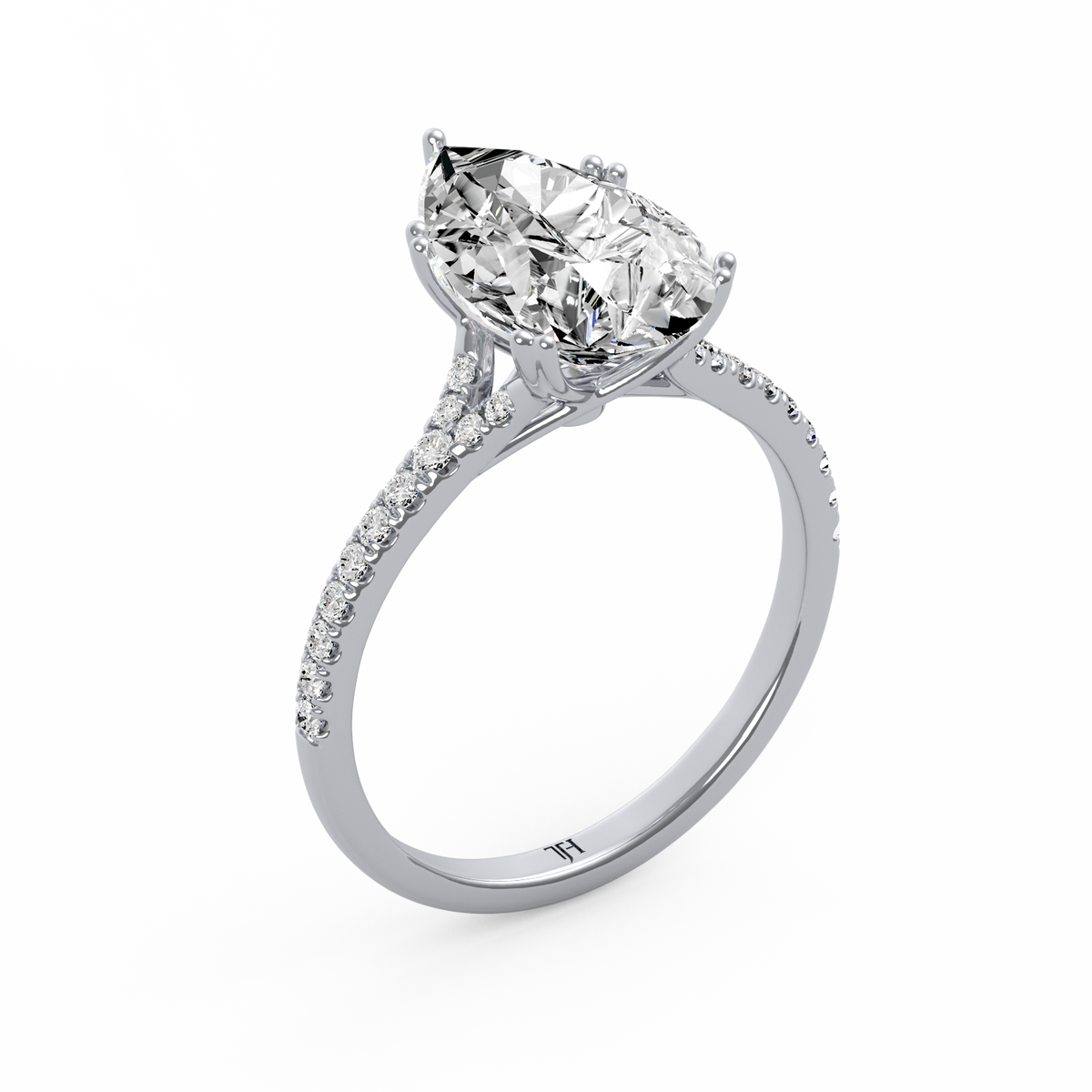 Pear 3ct Modern Classic Solitaire Ring R-445