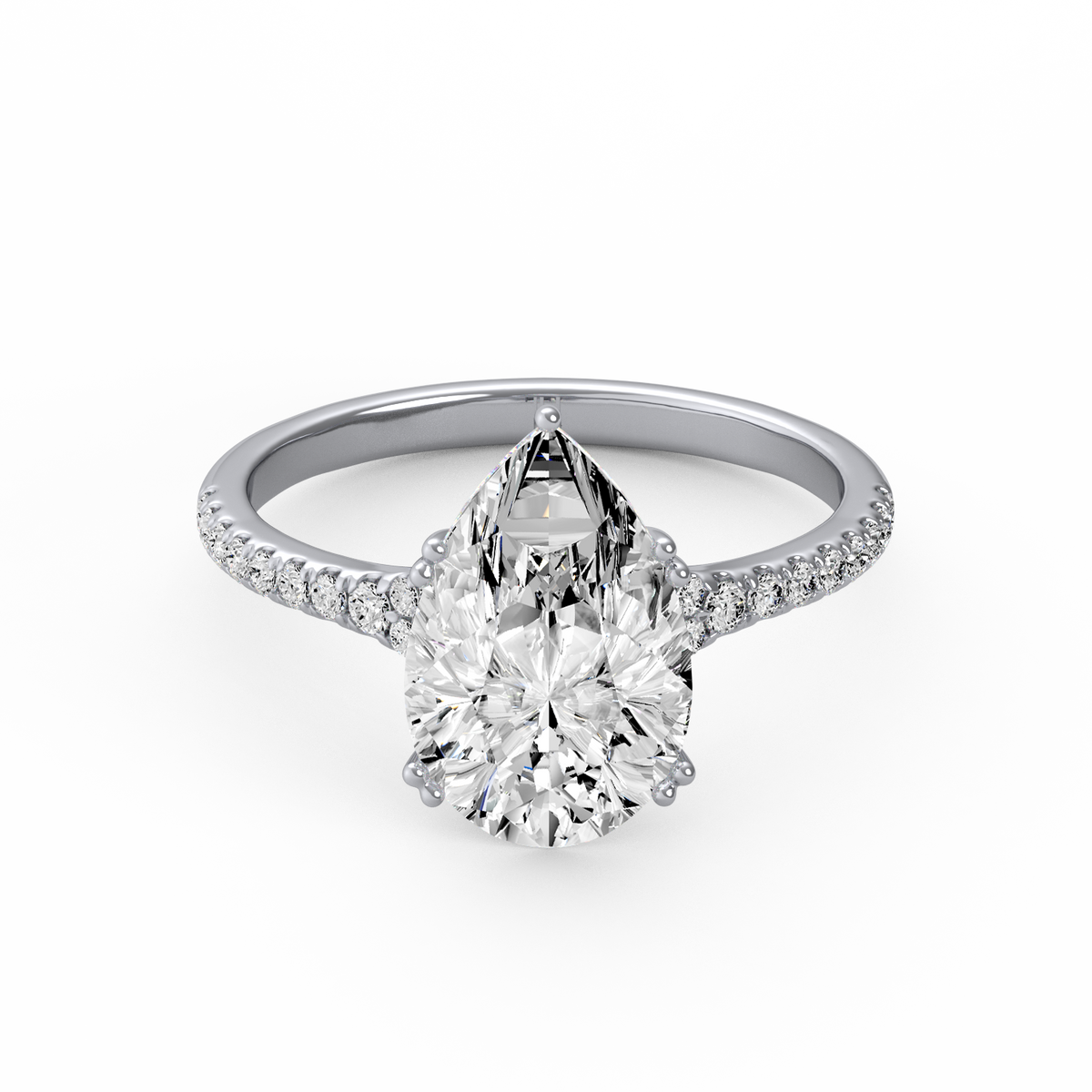 Pear 3ct Modern Classic Solitaire Ring R-445