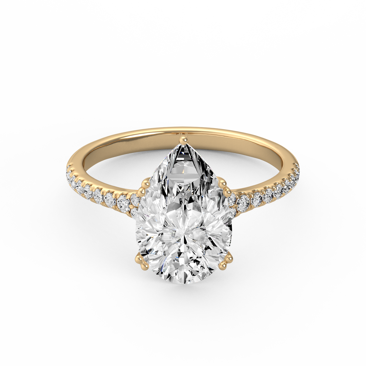 Pear 3ct Modern Classic Solitaire Ring R-445