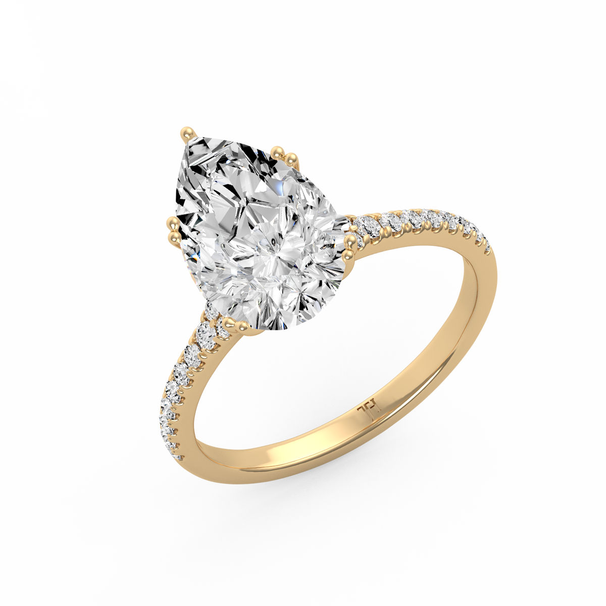 Pear 3ct Modern Classic Solitaire Ring R-445