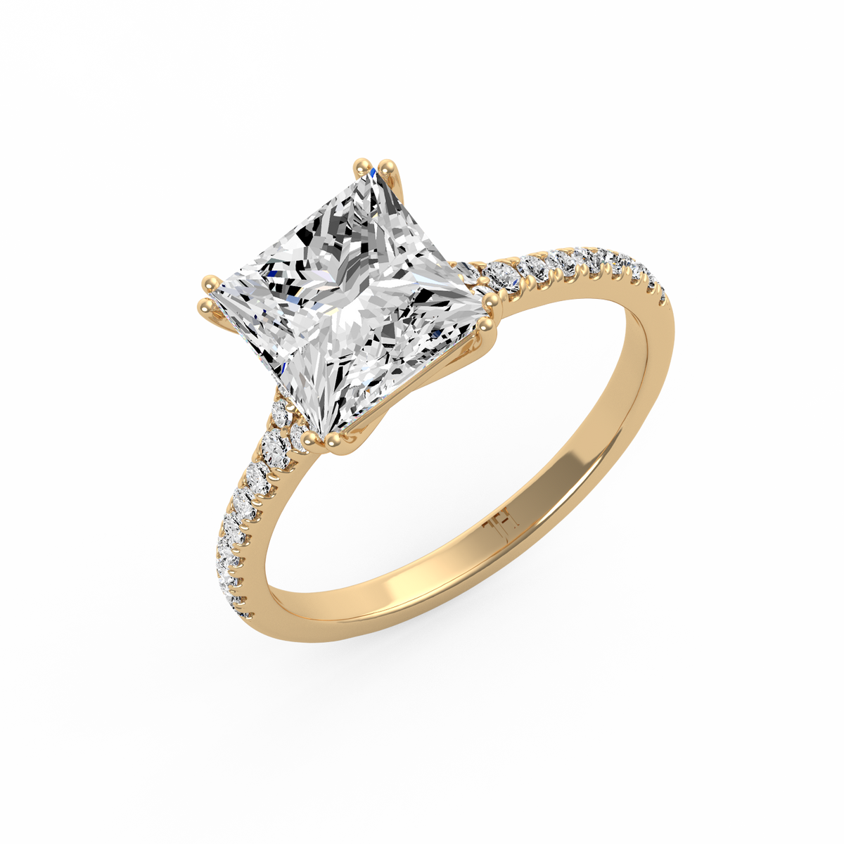Princess 3ct Modern Classic Solitaire Ring R-463