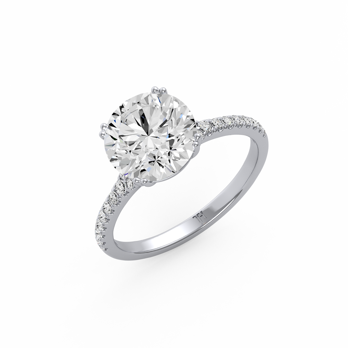 Round 3ct Modern Classic Solitaire Ring R-465