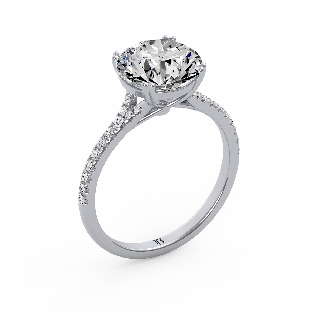 Round 3ct Modern Classic Solitaire Ring R-465
