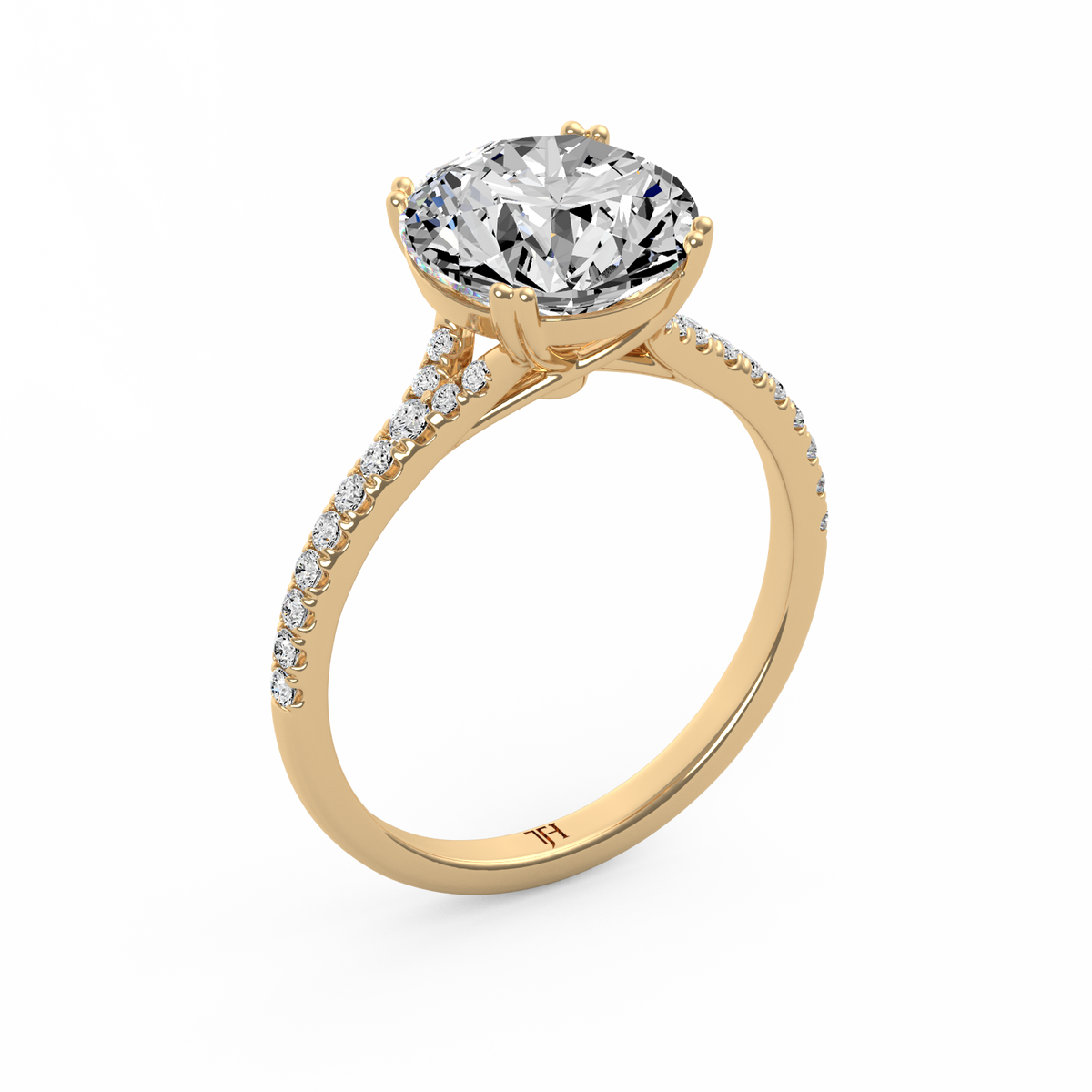 Round 3ct Modern Classic Solitaire Ring R-465