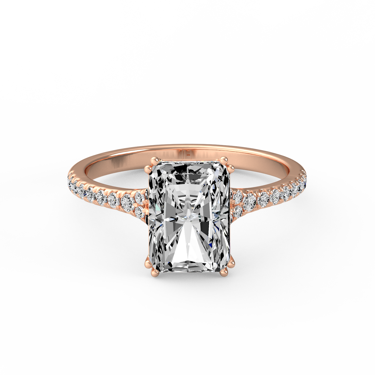 Radiant 3ct Modern Classic Solitaire Ring R-466