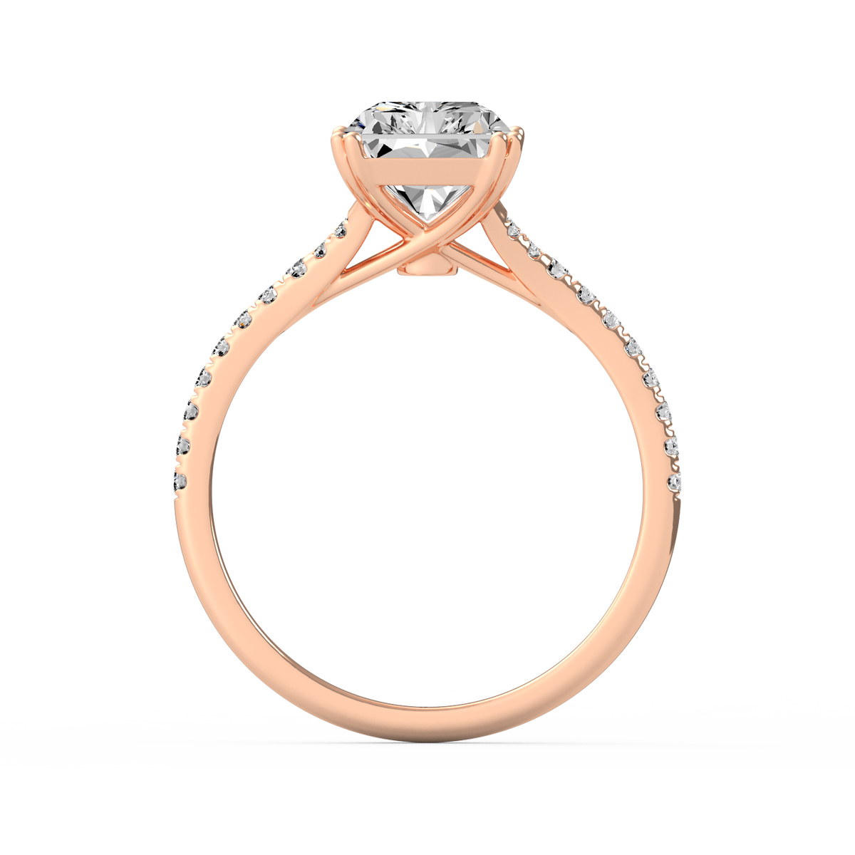 Radiant 3ct Modern Classic Solitaire Ring R-466