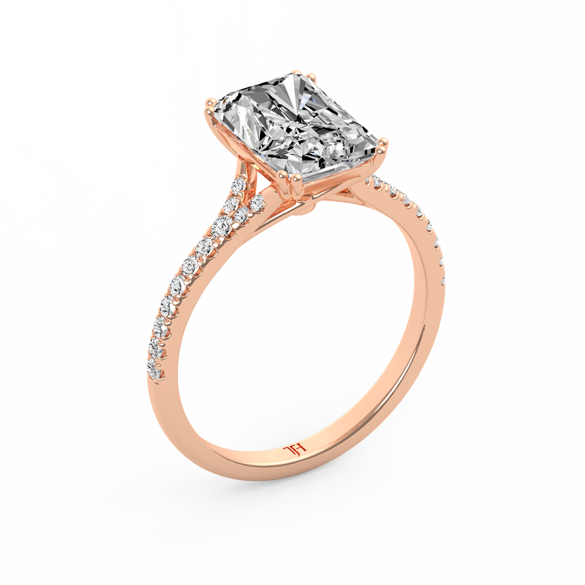 Radiant 3ct Modern Classic Solitaire Ring R-466