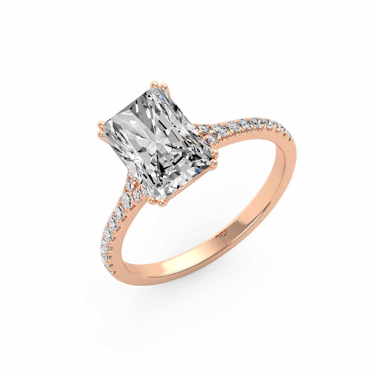 Radiant 3ct Modern Classic Solitaire Ring R-466