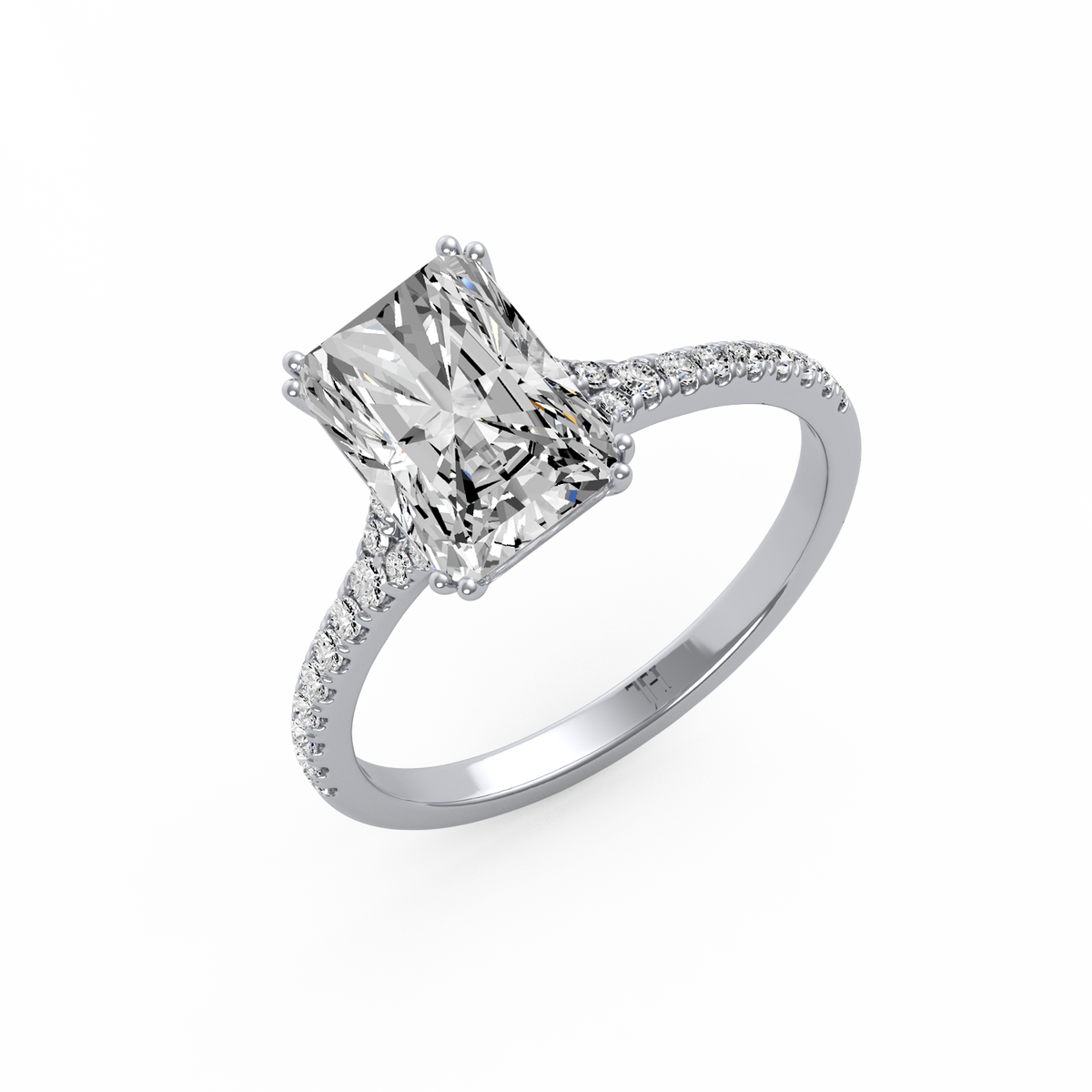 Radiant 3ct Modern Classic Solitaire Ring R-466