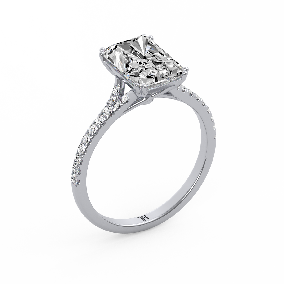 Radiant 3ct Modern Classic Solitaire Ring R-466