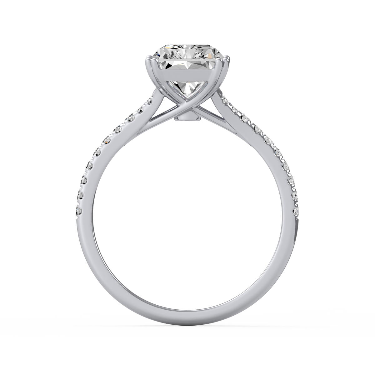 Radiant 3ct Modern Classic Solitaire Ring R-466