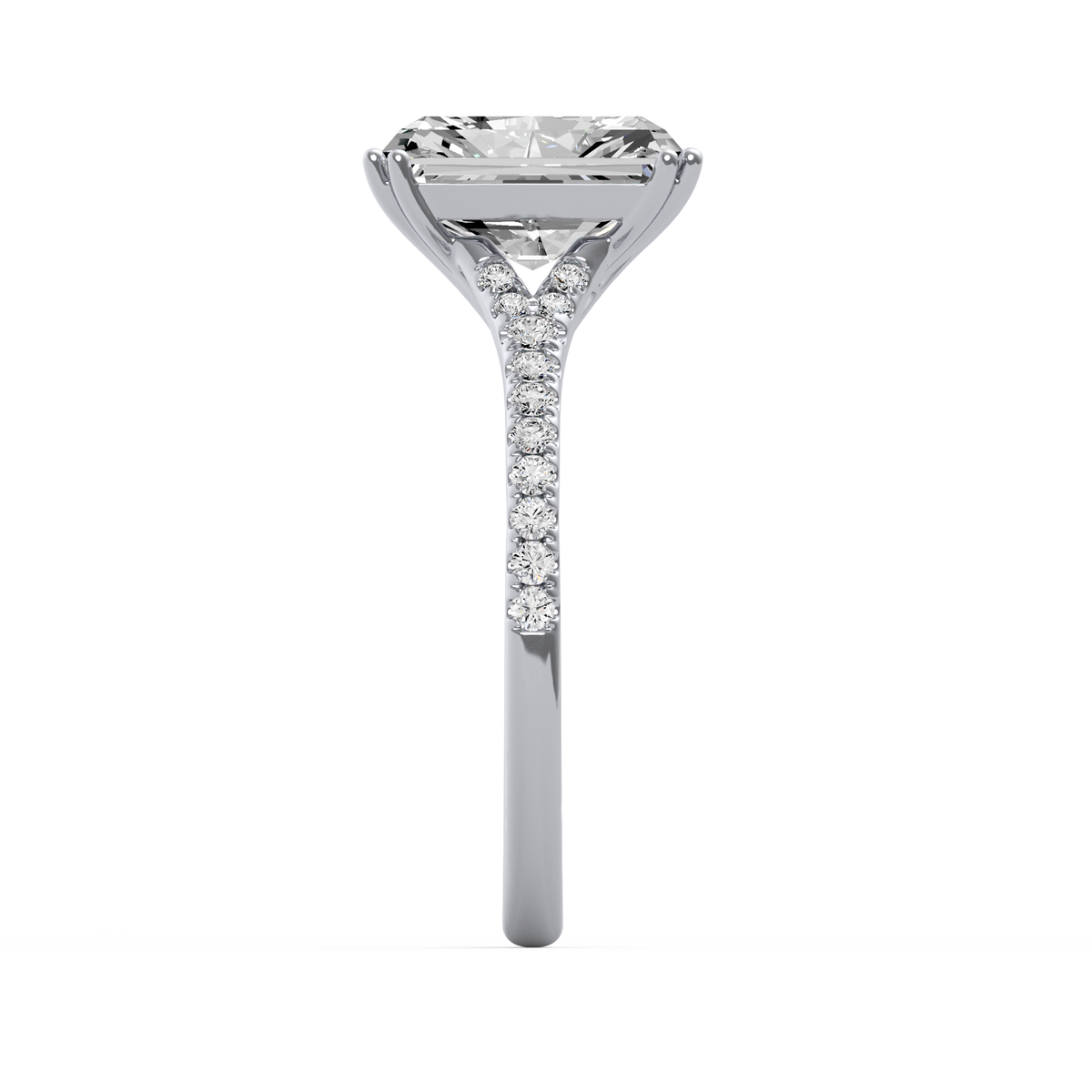 Radiant 3ct Modern Classic Solitaire Ring R-466