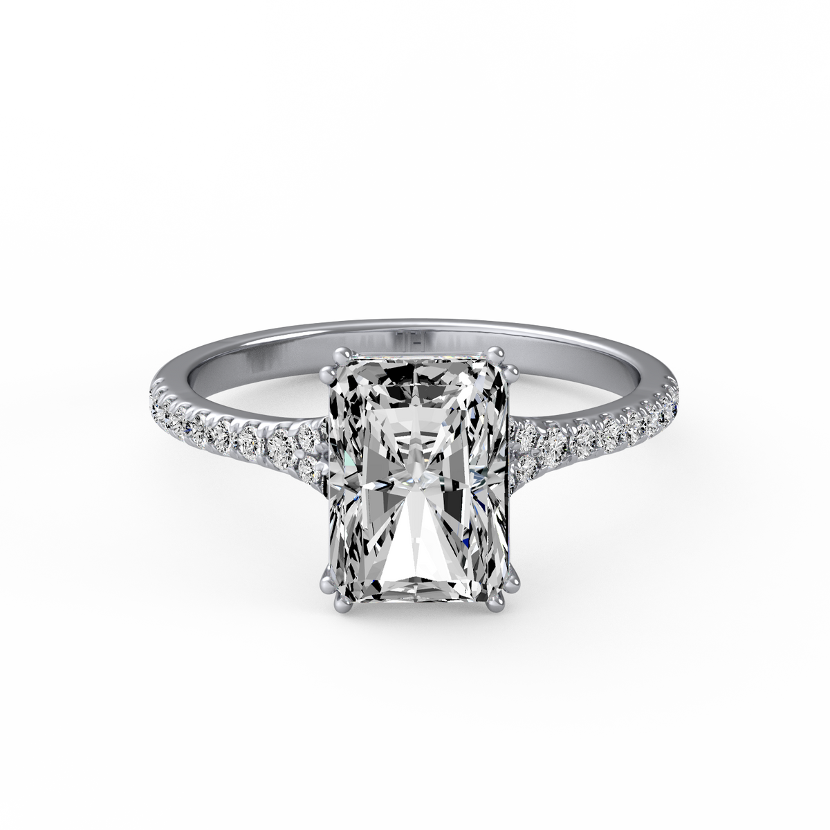 Radiant 3ct Modern Classic Solitaire Ring R-466