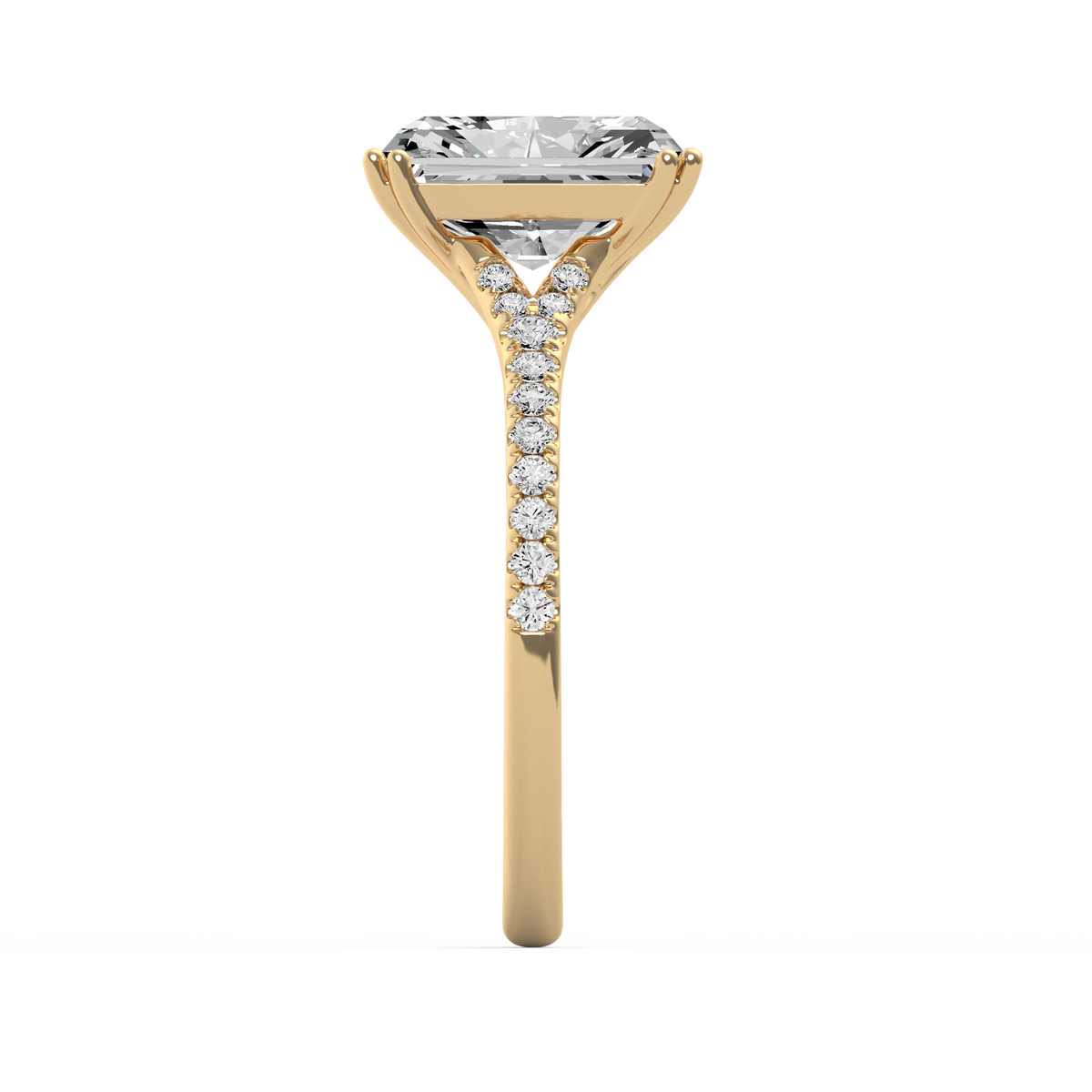 Radiant 3ct Modern Classic Solitaire Ring R-466