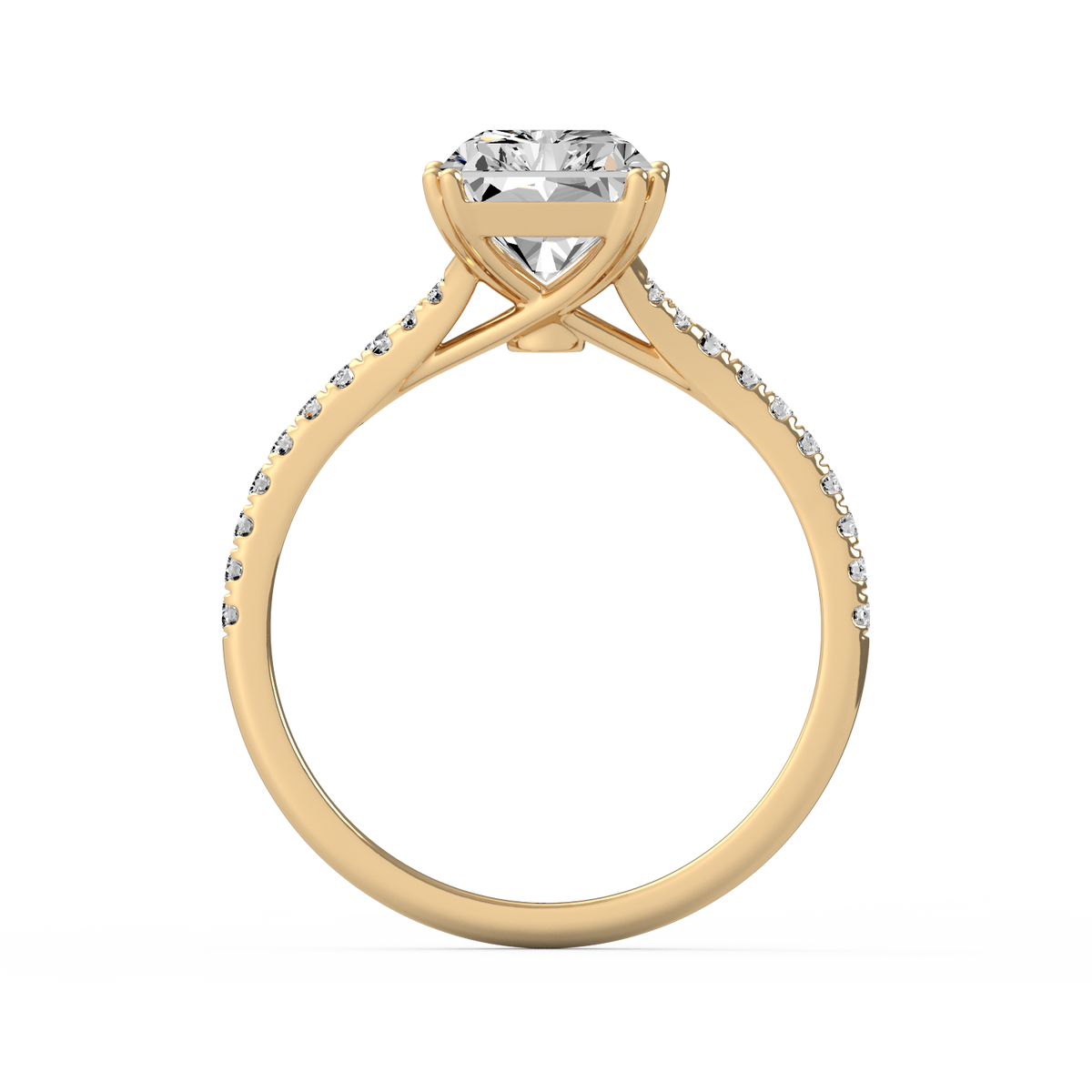 Radiant 3ct Modern Classic Solitaire Ring R-466