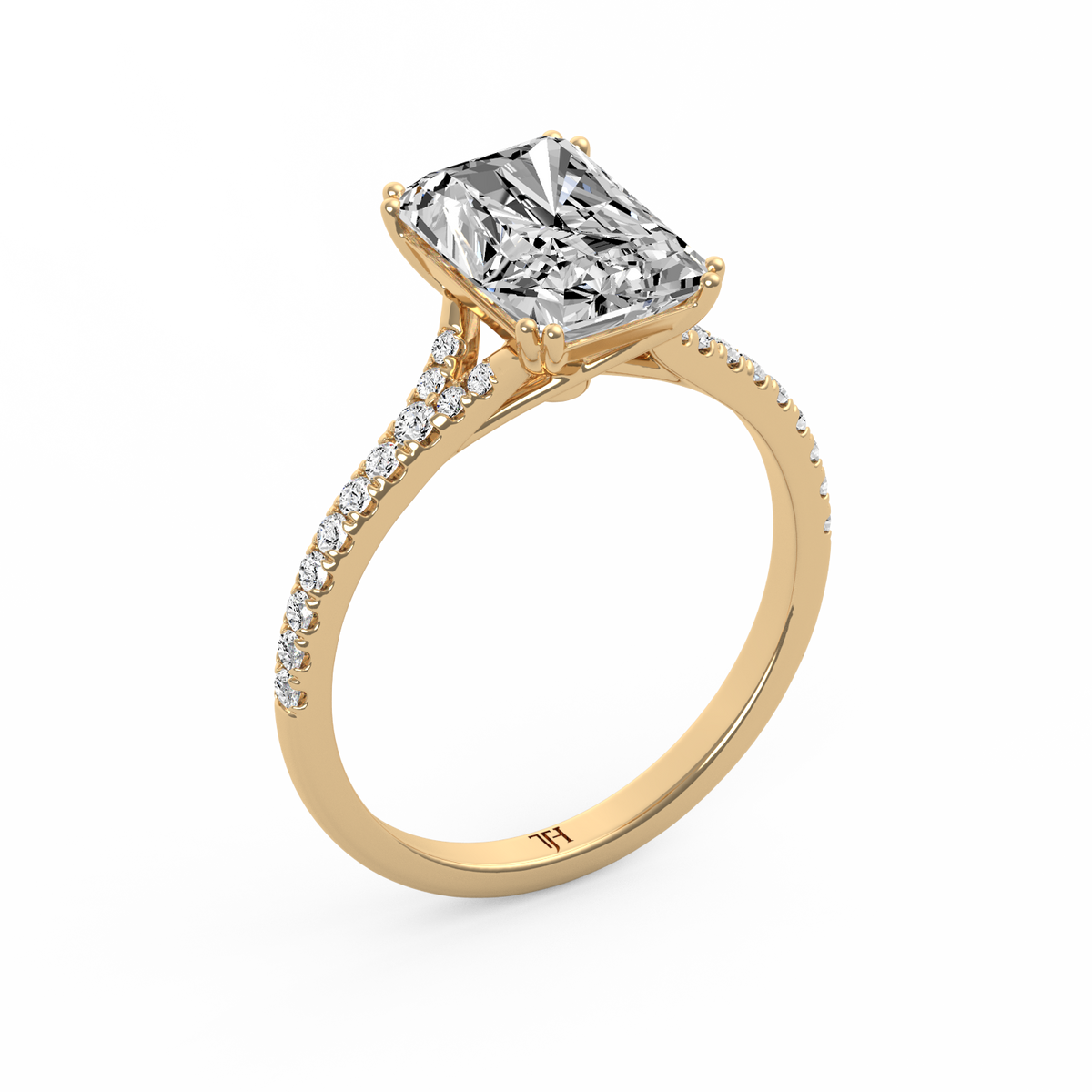 Radiant 3ct Modern Classic Solitaire Ring R-466