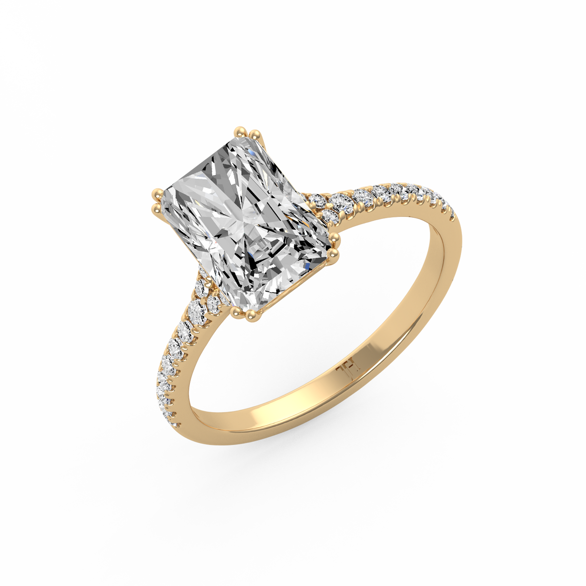 Radiant 3ct Modern Classic Solitaire Ring R-466