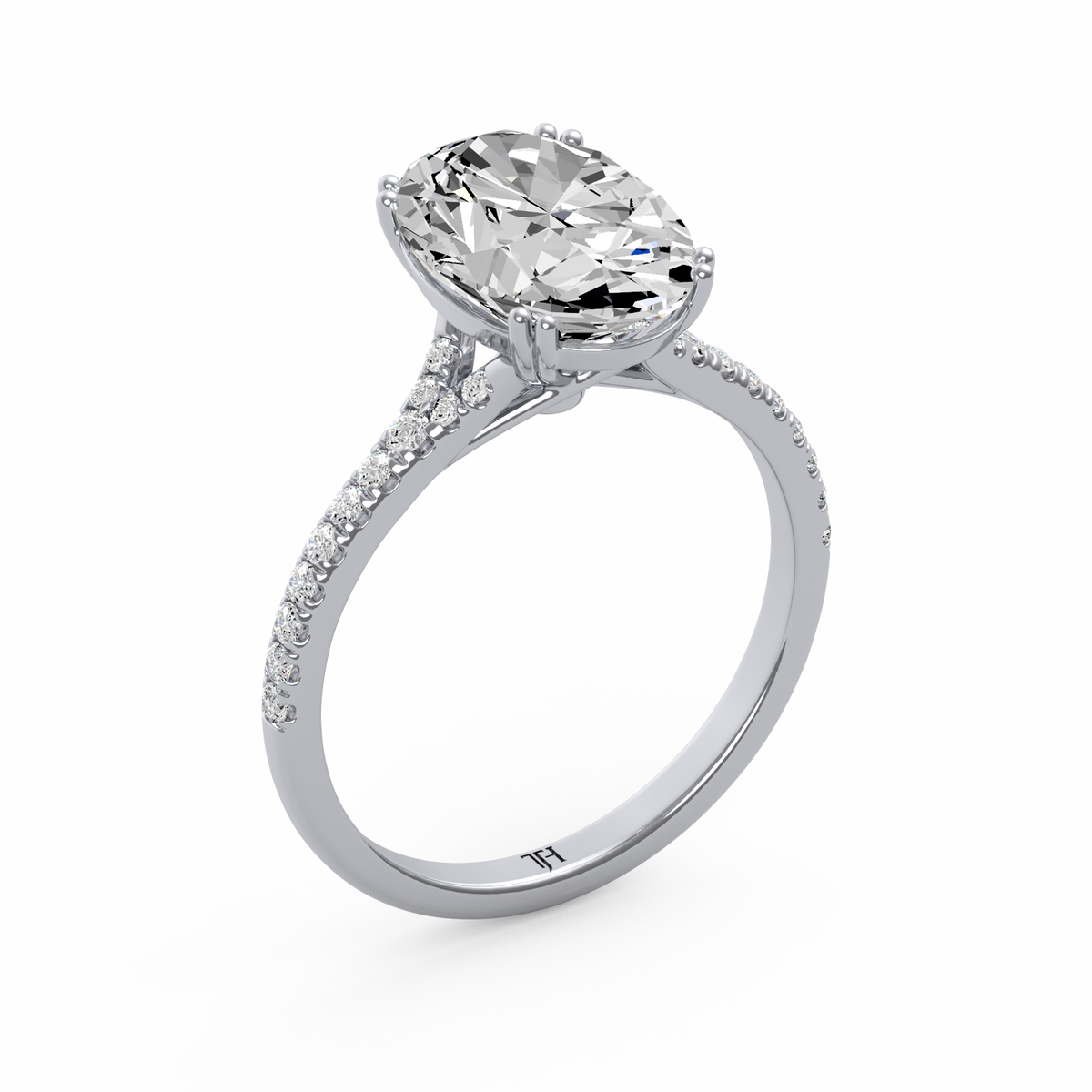 Oval 3ct Modern Classic Solitaire Ring R-467